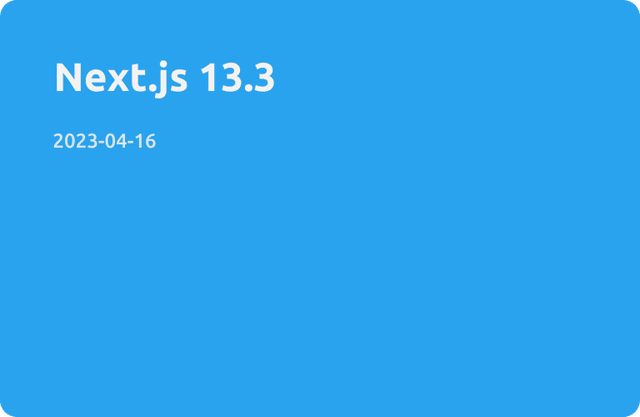 Next.js 13.3